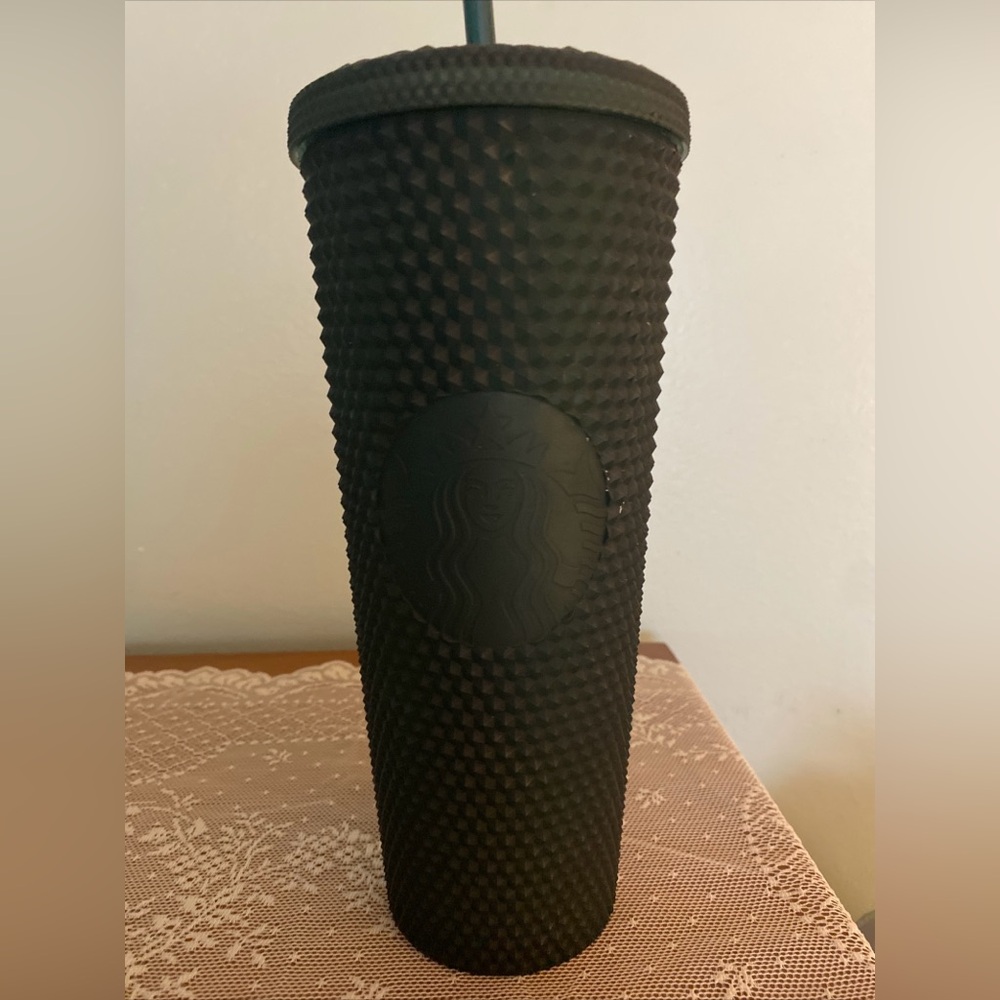Starbucks 24 oz tumbler . Dark matte green spiked .jelly studded